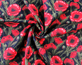 Little Johnny 100% Cotton Classic Poppy Digital Printed Cotton Fabric Ideal for Sewing, Homeware, Cushion Covers, Quilting and Crafting